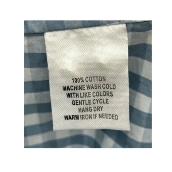 UNTUCKIT Crispo Gingham Button-Up Long Sleeve Shirt – Blue & White Size 14 - Picture 5 of 6